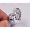14K White Gold 4.48 ct Diamond Swirl Womens Vintage Ring