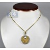 Womens Diamond Cage Circle Pendant Necklace 14K Yellow Gold 16"