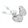 Womens Diamond Locket Heart Pendant Necklace 18K White Gold