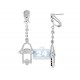 14K White Gold 1.45 ct Diamond Open Hamsa Hand Drop Earrings