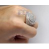 14K Rose Gold 6.34 ct Diamond Round Signet Mens Ring