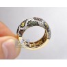 14K Yellow Gold 2.54 ct Multicolored Diamond Mosaic Womens Ring
