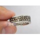14K Gold 4.10 ct Cognac Diamond All Way Around Womens Ring