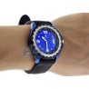 Aqua Master Black Rubber Diamond Womens Blue Watch