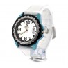 Aqua Master White Rubber Diamond Womens Blue Watch