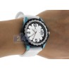 Aqua Master White Rubber Diamond Womens Blue Watch