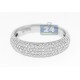 14K White Gold 0.77 ct Diamond Womens Wide Band Ring