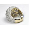 14K Yellow Gold 8.96 ct Pave Diamond Womens Dome Ring