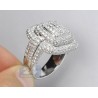 14K White Gold 6.33 ct Diamond Pave Mens Square Signet Ring