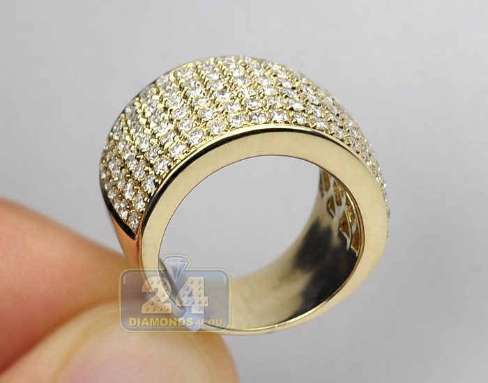 Womens 0.38 ct Diamond Vintage Mesh Ring Band 14K Yellow Gold