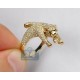 14K Yellow Gold 1.32 ct Diamond Womens Panther Cat Ring