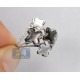 14K White Gold 0.20 ct Diamond Multicolored Opal Clover Ring
