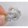 14K White Gold 3.54 ct Diamond Womens Knot Design Ring