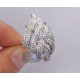 14K Yellow Gold 2.73 ct Diamond Womens Leaf Ring