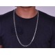 14K White Gold 17.00 ct Bezel Set Blue Diamond Mens Chain