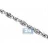 Mens Diamond Puffed Bar Link Chain 14K White Gold 6.22ct 8mm 30"