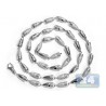 Mens Diamond Bullet Link Chain Solid 14K White Gold 7.03ct 30"