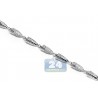 Mens Diamond Bullet Link Chain Solid 14K White Gold 7.03ct 30"
