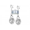 Womens Diamond Flower Dangle Earrings 14K White Gold 5.88 ct