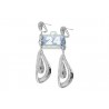 Womens Diamond Teardrop Earrings 14K White Gold 12.08 ct 2.75"