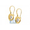 Womens Diamond Illusion Small Drop Earrings 14K Yellow Gold