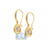 Womens Diamond Illusion Drop Earrings 14K Yellow Gold 1.78 ct