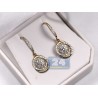 Womens Diamond Illusion Drop Earrings 14K Yellow Gold 1.78 ct