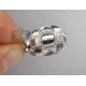 14K White Gold 0.38 ct Diamond Striped Knot Womens Ring