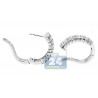 Womens Channel Set Diamond Huggie Earrings 14K White Gold 1.50 ct