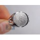 14K White Gold 1.72 ct Diamond Mens Ball Signet Ring