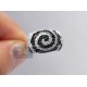14K White Gold 2.12 ct Black Diamond Womens Swirl Ring