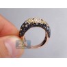 14K Rose Gold 2.84 ct Multicolored Diamond Womens Mosaic Ring