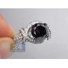 14K White Gold 5.45 ct Black Diamond Engagement Ring