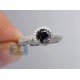 14K White Gold 2.04 ct Black Diamond Halo Engagement Ring