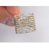 14K Yellow Gold 3.51 ct Diamond Multi-Row Womens Wide Ring
