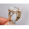 14K Yellow Gold 2.46 ct Diamond Womens Abstract Cocktail Ring
