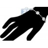 Womens Diamond Flower Tennis Bracelet 14K White Gold 2.01 ct 7"