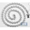 Womens Diamond Square Link Tennis Necklace 14K White Gold 8.57ct