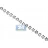 Womens Diamond Square Halo Link Bracelet 14K White Gold 4.08 ct