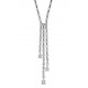 18K White Gold 2.77 ct Diamond Womens Lariat Tennis Necklace