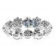 14K White Gold 5.52 ct Diamond Mens Link Bracelet 8 Inches