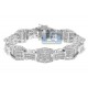 14K White Gold 13.55 ct Diamond Link Mens Bracelet 8 1/2 Inch