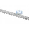 Mens Diamond Link Bracelet 14K White Gold 7.05 ct 15mm 8.5"