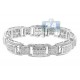 14K White Gold 13.01 ct Diamond Link Mens Bracelet 8 1/4 Inches