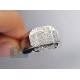 14K White Gold 0.82 ct Diamond Mens Signet Ring