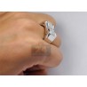 14K White Gold 0.74 ct Diamond Mens Embossed Signet Ring