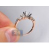 14K Rose Gold 0.75 ct Diamond Multistone Semi Mount Engagement Ring