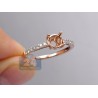 14K Rose Gold 0.25 ct Diamond Solitaire Semi Mount Engagement Ring