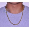 Real 10K Yellow Gold Hollow Rope Mens Chain Necklace 5 mm