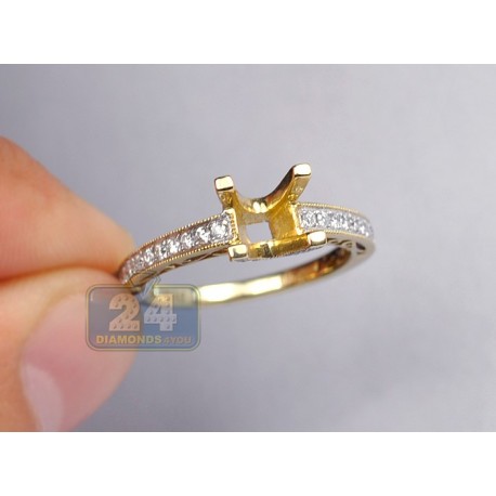 14K Yellow Gold 0.45 ct Diamond Semi Mount Engagement Ring
